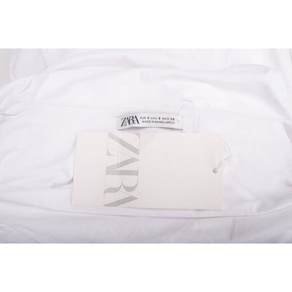 Zara Womens Midi Dress S White Asymmetric Fitted Cutout Sleeveless 3641/808 NWT - Picture 6 of 6